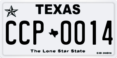 TX license plate CCP0014