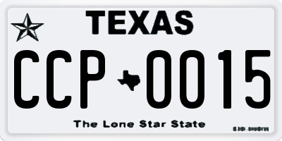 TX license plate CCP0015