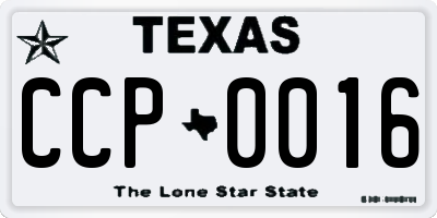 TX license plate CCP0016
