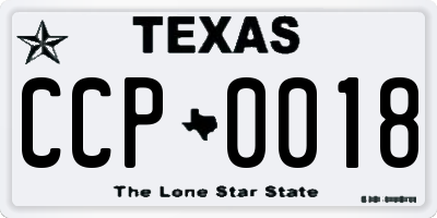 TX license plate CCP0018