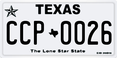 TX license plate CCP0026