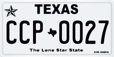 TX license plate CCP0027