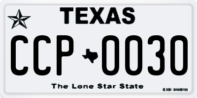 TX license plate CCP0030