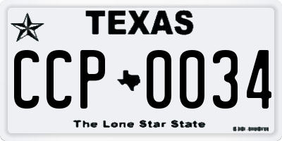 TX license plate CCP0034