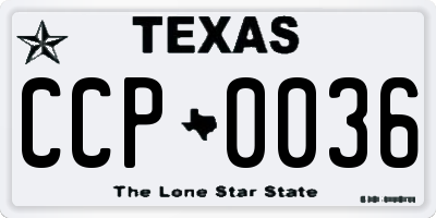 TX license plate CCP0036