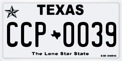 TX license plate CCP0039