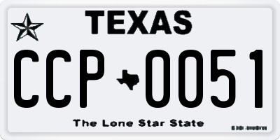 TX license plate CCP0051