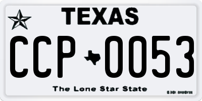 TX license plate CCP0053
