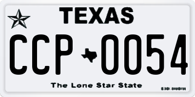 TX license plate CCP0054