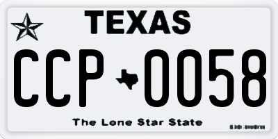TX license plate CCP0058