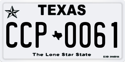 TX license plate CCP0061