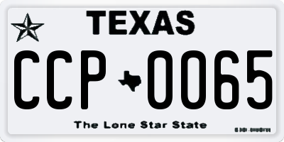 TX license plate CCP0065