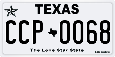 TX license plate CCP0068