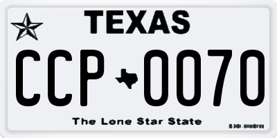 TX license plate CCP0070