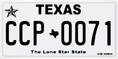 TX license plate CCP0071