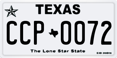 TX license plate CCP0072