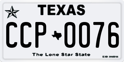 TX license plate CCP0076