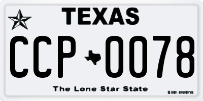 TX license plate CCP0078