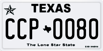 TX license plate CCP0080