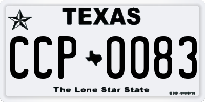 TX license plate CCP0083