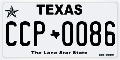 TX license plate CCP0086