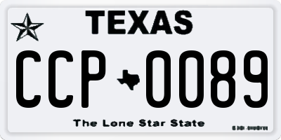 TX license plate CCP0089