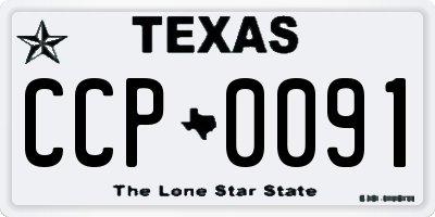 TX license plate CCP0091
