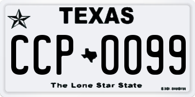 TX license plate CCP0099