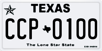TX license plate CCP0100