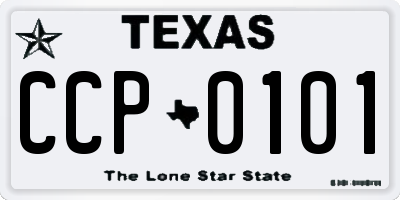 TX license plate CCP0101