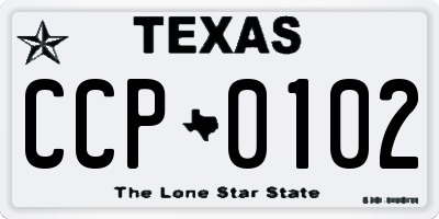 TX license plate CCP0102