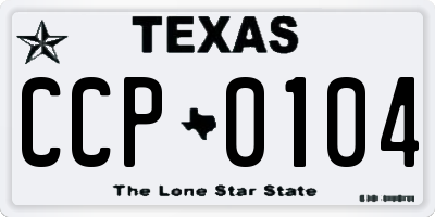 TX license plate CCP0104