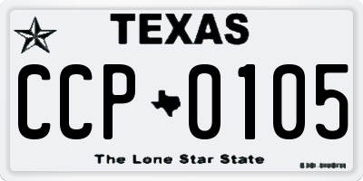 TX license plate CCP0105