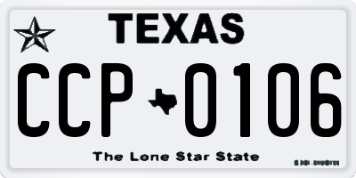 TX license plate CCP0106