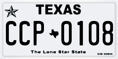 TX license plate CCP0108
