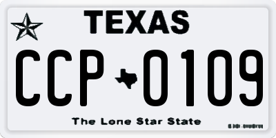 TX license plate CCP0109