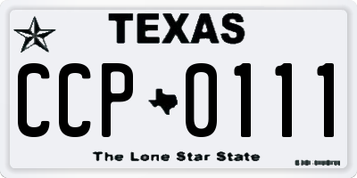 TX license plate CCP0111