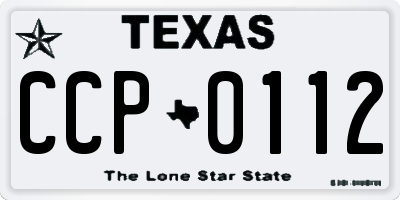 TX license plate CCP0112
