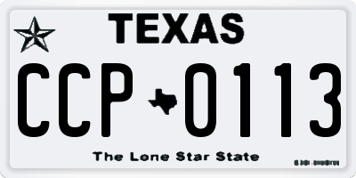 TX license plate CCP0113