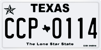 TX license plate CCP0114