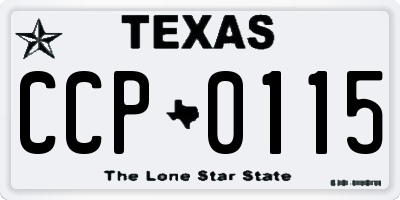 TX license plate CCP0115