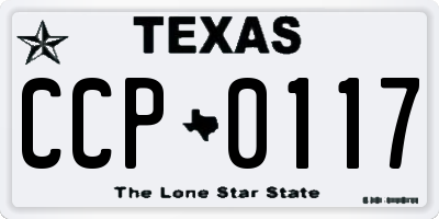 TX license plate CCP0117