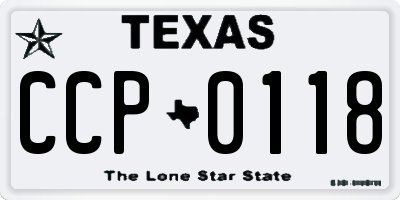 TX license plate CCP0118