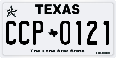 TX license plate CCP0121
