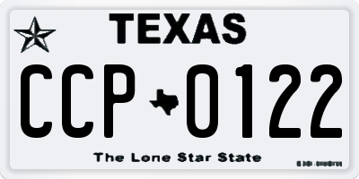 TX license plate CCP0122