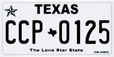 TX license plate CCP0125