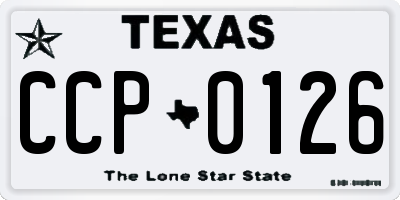 TX license plate CCP0126