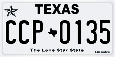 TX license plate CCP0135