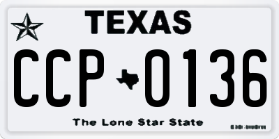TX license plate CCP0136