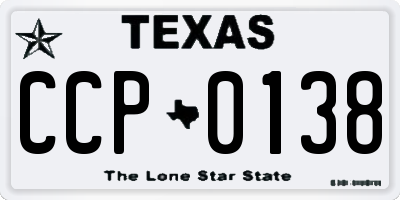 TX license plate CCP0138